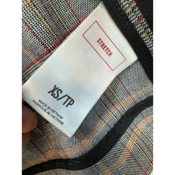 Express Womens Plaid Blazer XS Stretch Gray Scrunched Sleeve - Picture 3 of 13